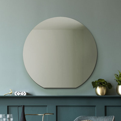Mirroroutlet The Circulus Frameless Flat Bottom Circular Wall Mirror 74Cm X 70Cm from B&Q
