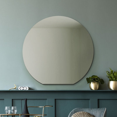 Mirroroutlet The Circulus Frameless Flat Bottom Circular Wall Mirror85Cm X 80Cm from B&Q