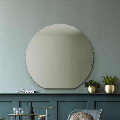 Mirroroutlet The Circulus Frameless Flat Bottom Circular Wall Mirror 95Cm X 90Cm from B&Q