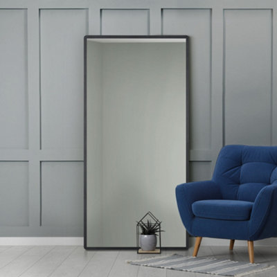 B&Q -  The Naturalis Solid Black Oak Rounded Corner Mirror 170Cm X 85Cm