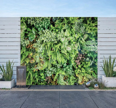 Mural Gardens Lush Vertical Garden Mural Curtain Waterproof Outdoor Tapestry Green Plant Wall Art Patio Fence Decor Panel W180Cm X  H180Cm from B&Q