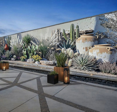 Mural Gardens Cactus Wall Elegant Garden Mural Curtain Waterproof Outdoor Tapestry Desert Succulent Patio Fence Decor Wall Art W600Cm H180Cm from B&Q