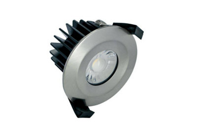 Luminosa Lighting Luminosa Led Ip65 Fire Rated Downlight Recessed Spotlight 6W 3000K 430Lm Dimmable Bezel Satin Nickel Ip65 from B&Q