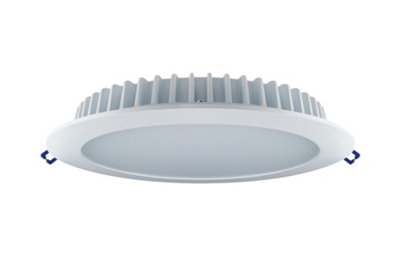 Luminosa Lighting Luminosa Performance + Downlight 200mm Cutout 1050Lm 12W 3000K Non Dimmable 88Lm/w Ip54 White from B&Q