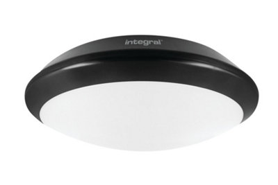 Luminosa Lighting Luminosa Tough Shell + Bulkhead 308mm Dia. Ip66 1500Lm 15W 4000K Ik10 110 Beam Non Dimmable Black 100Lm/w from B&Q