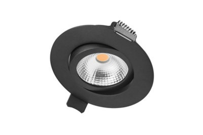 B&Q -  Luminosa Ultra Slim Tiltable Downlight 65mm Cutout 6.5W 670Lm 103Lm/w 4000K 36 Beam Dimmable Black