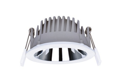 Luminosa Lighting Luminosa Recess Pro Downlight 125mm Cutout 14W 1600Lm 114Lm/w 4000K 65 Beam Ip44 Non Dimmable White from B&Q