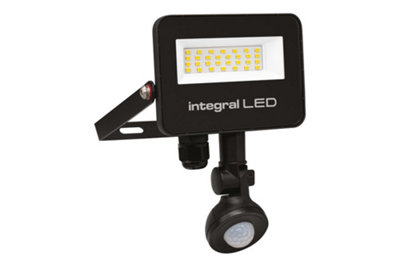 Luminosa Lighting Luminosa Super Slim 2 Floodlight Ip67 2000Lm 20W 4000K Pir 120Deg. Non Dimmable 100Lm/w Black from B&Q