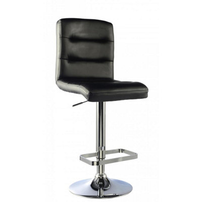 Kowdon Bar Stool Pu Chrome & Black (2S) from B&Q