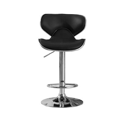 Polsode Bar Stool Pu Chrome & Black (2S) from B&Q