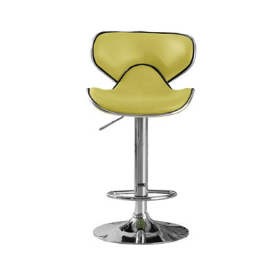 Polsode Bar Stool Pu Chrome & Lime (2S) from B&Q