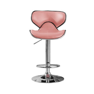 Polsode Bar Stool Pu Chrome & Pink (2S) from B&Q