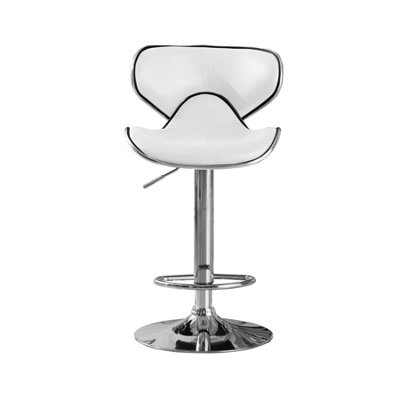 Polsode Bar Stool Pu Chrome & White (2S) from B&Q