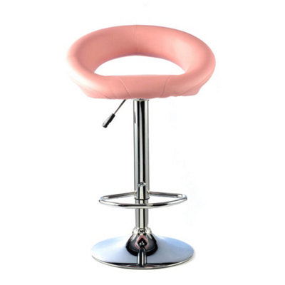 Furrai Bar Stool Pu Chrome & Pink (2S) from B&Q