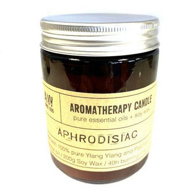 Serenityy Aromatherapy Candle Aphrodisiac200G Soy WaxAmber Glass40H Burn Time from B&Q