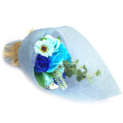Serenityy Standing Soap Flower BouquetBlue6 Roses 2 Carnations 2 Sunflowers 1 Hyacinth BeanGift-Ready from B&Q