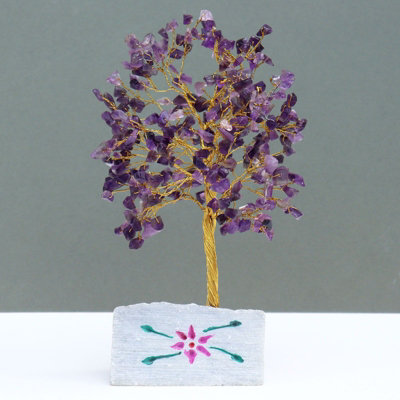 Serenityy Handmade Amethyst Gemstone Tree With Natural Gemstone Base320 Stone400GIndoor Decorative Accent from B&Q