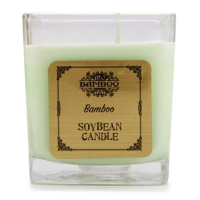 Serenityy Bamboo Soybean Wax Jar CandleRecycled Glass30-35H Burn TimeIndoor Scented Candle from B&Q