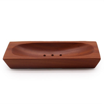 B&Q -  Classic Mahogany Soap DishRectanglePolished Matt FinishFreestanding.