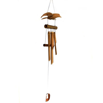 B&Q -  Coconut Blackbird Bamboo Wind Chime 1MHandmade Indonesian Garden Décor