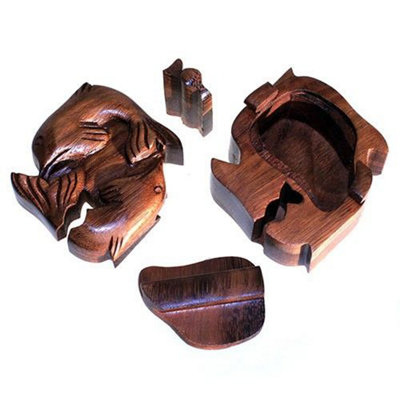 Serenityy Bali Magic BoxDolphinsHandcrafted Sheesham Wooden Puzzle Box With Hidden CompartmentIndividually Wrapped from B&Q