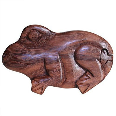 Serenityy Bali Magic BoxFrog DesignHandmade Sheesham Wood Puzzle Keepsake BoxWith Hidden Compartment (Approx. 350G) from B&Q