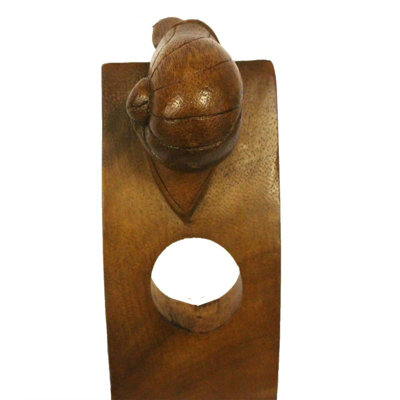 B&Q -  Aw Dropship Uk Balance Wine HolderSnail DesignHandmade Suar Wood Balancing Bottle StandNatural Wood Finish