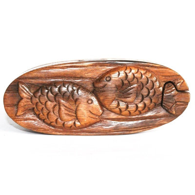 Serenityy Bali Magic Box Twin FishHandmade Sheesham Wood Puzzle Keepsake Box With Hidden Compartment from B&Q