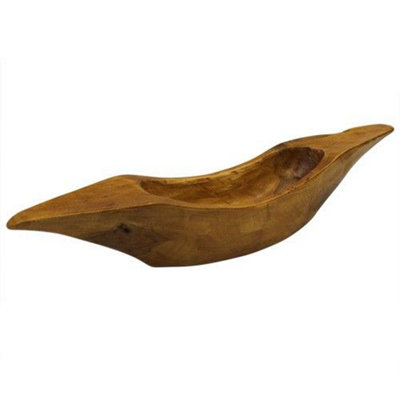 Serenityy Aw Dropship Uk Hand-Carved Teak Root Greek-Style BowlApprox. 45CmNatural Matt FinishBrown. from B&Q