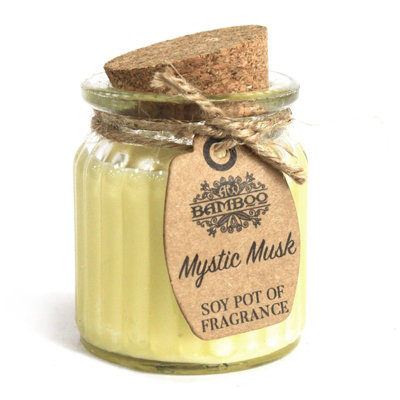 B&Q -  Mystic Musk Soy Pot Of Fragrance Candle120 GReusable Glass Jar With Cork Lid20-Hour Burn
