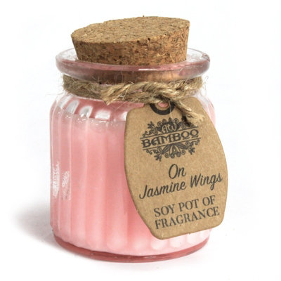 Serenityy On Jasmine Wings Soy Pot Candle 120GReusable Glass JarCork LidJasmine Scent20H Burn from B&Q