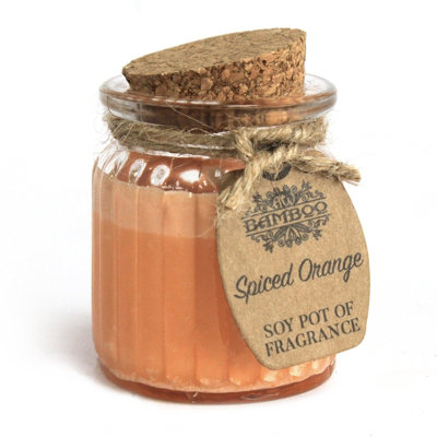 B&Q -  Spiced Orange Soy Pot Of Fragrance Candle In Reusable Glass Jar With Cork Lid120 G