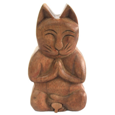 B&Q -  Bali Magic BoxYoga Cat Handmade Wooden Puzzle With Hidden CompartmentSheesham WoodIndividually Wrapped