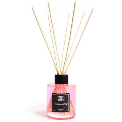 B&Q -  120Ml Reed DiffuserJasmine Wings Floral Home FragrancePink Glass BottleLasts Up To 12 Weeks.