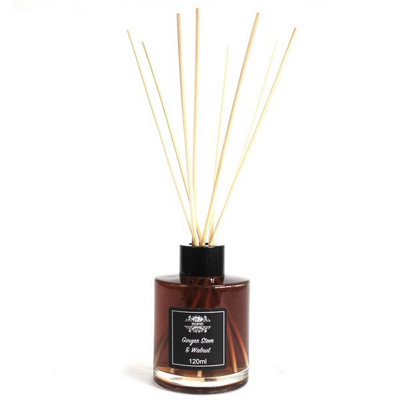 B&Q -  120Ml Reed DiffuserGinger Stem & WalnutSpiced Indoor FragranceBrown BottleLasts Up To 12 Weeks