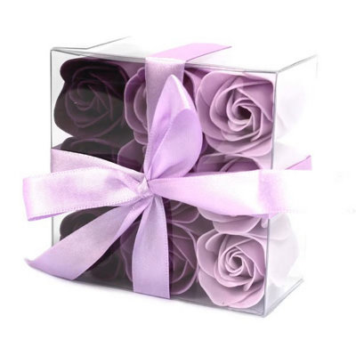 Serenityy Set Of 9 Soap FlowerLavender Roses from B&Q