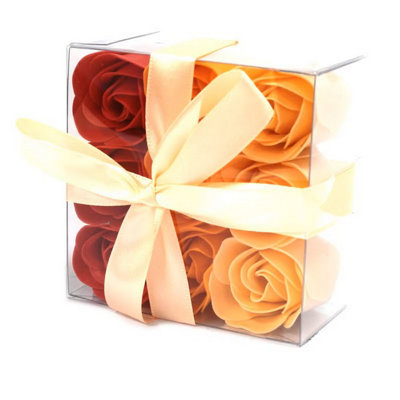 Serenityy Set Of 9 Soap Flower BoxPeach Roses from B&Q