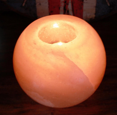 Serenityy Round Himalayan Salt Candle HolderNatural Crystal SaltPink Tones600G from B&Q