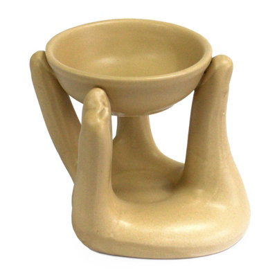 Serenityy Open Hands Oil BurnerTan Ceramic Fragrance Burner For Oils And Wax Melts from B&Q