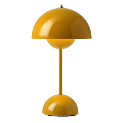 Trixes Rechargeable Mustard Yellow Mushroom Table LampPortable Cordless2000 Mah Usb ChargeableLoungeBedroomHome D Cor from B&Q