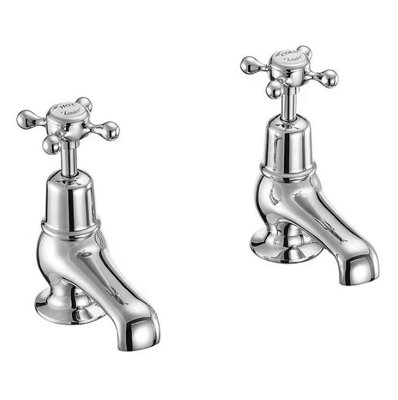 Burlington Traditional Claremont Quarter Turn 3'' Basin Taps Chrome from B&Q