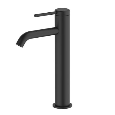 B&Q - Hoxton Tall Basin Mixer Tap Mono Black For Wash Bowl Modern By  Bathrooms