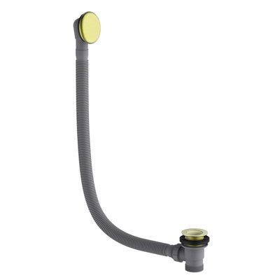 Push Bath Waste Click Clack Brushed Brass Finish Bath Drain Plug Britton Hoxton from B&Q