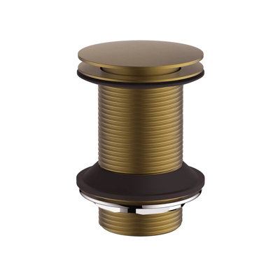 Unslotted Basin Waste Brushed Brass Finish Click Clack Push Hoxton By Britton from B&Q