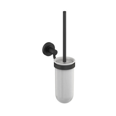 B&Q - Hoxton Toilet Brush Holder Matt Black Finish Wall Mounted  Bathrooms