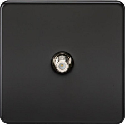 Knightsbridge Screwless 1 Gang Sat Tv Outlet Non-Isolated Matt BlackSf0150Mb from B&Q