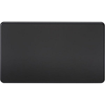 Knightsbridge Sf8360Mb 2 Gang Screwless Blanking PlateMatt Black Steel Cover For Unused Switch Or Socket Boxes from B&Q