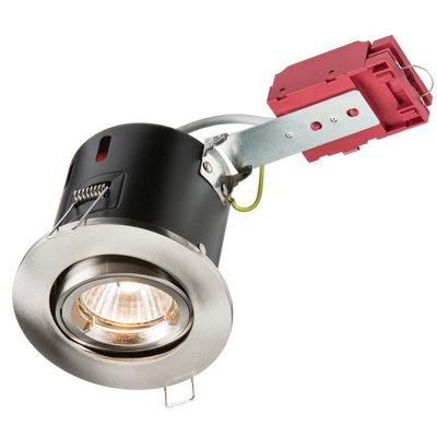 Luminosa Lighting Luminosa Fire-Rated Tilt Downlight Brushed Chrome230V 50W Gu10 Ic from B&Q