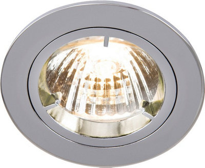 B&Q -  Luminosa Gu10 Chrome Recessed Fixed Twist & Lock Downlight230V