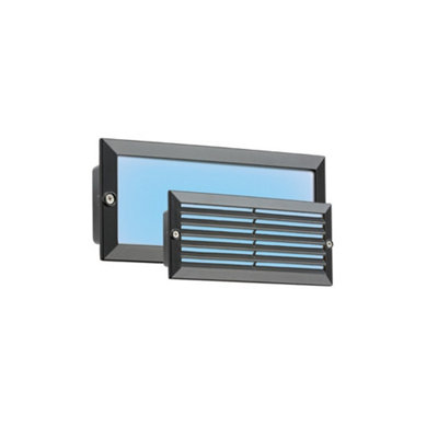 Luminosa Lighting Luminosa Blue Led Recessed Brick LightBlack Fascia230V Ip54 5W from B&Q